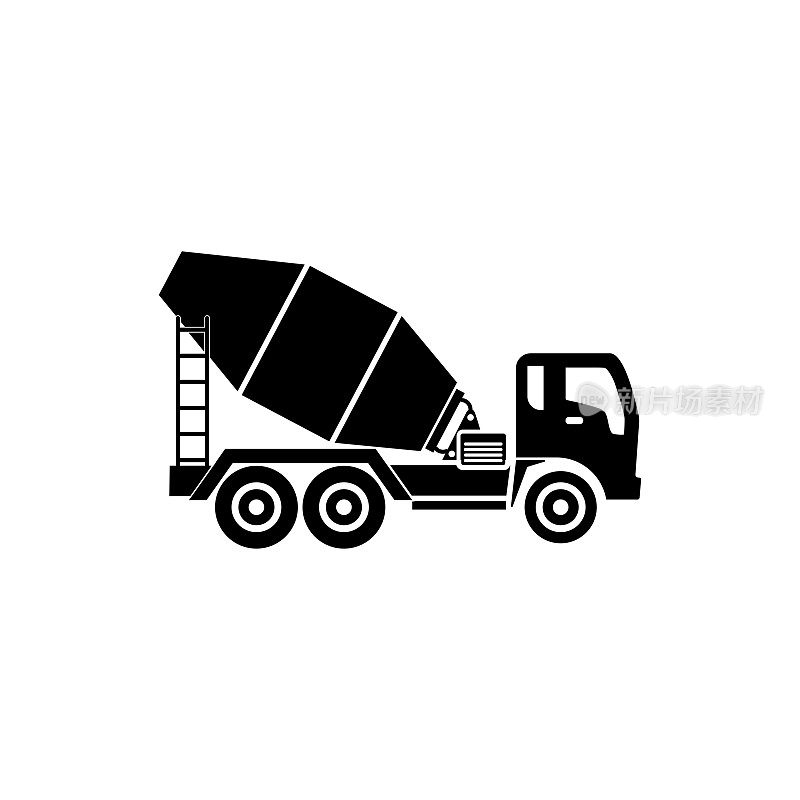 Concrete mixer truck icon vector